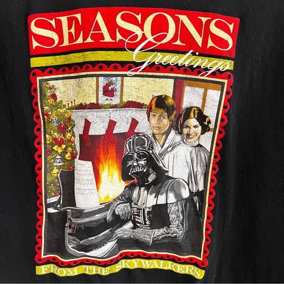 Star Wars Christmas Seasons Greetings from the Skywalkers Size Large Tee Shirt - Picture 4 of 7